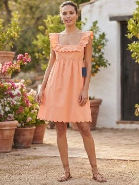 NWT EPHEMERA Ephemera orange babydoll dress with ruffle details Size 8